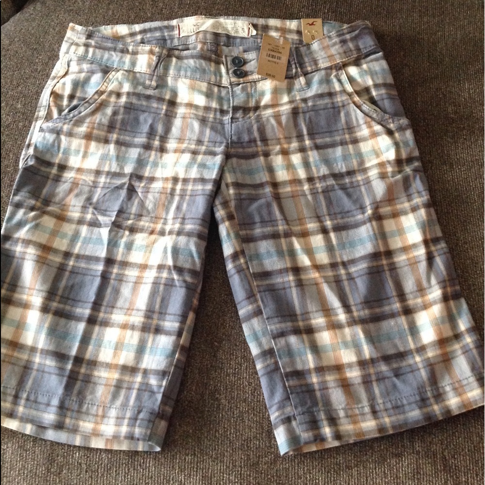 Holllister plaid shorts size 0